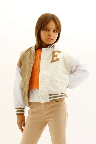 wakawakakidsstore Appliqued Front Snap Closure Lined Girls College Coat - Age 12
