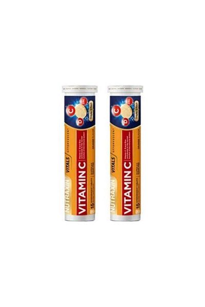 Nutraxin Orange Flavored Vitamin C-D-Zinc 15 Effervescent Tablets -2 Pieces-Skt:01/2026