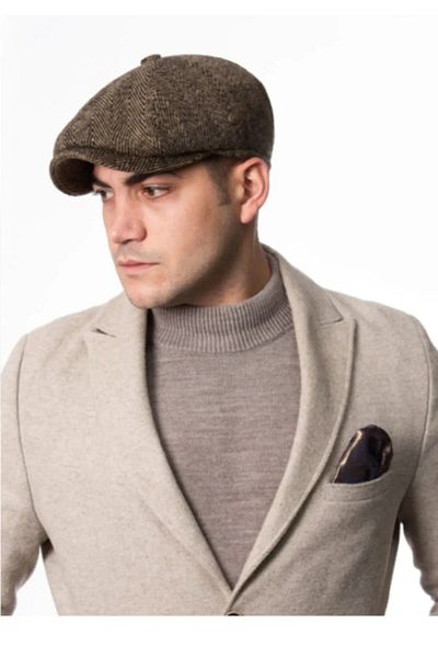 ergül çanta Шапка Ayer Herringbone Camel Beckham Thomas Shelby