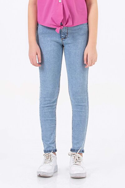 wakawakakidsstore Blugi skinny pentru fete albastru deschis