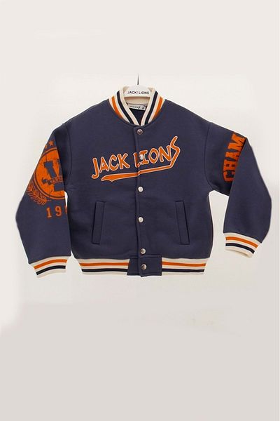 wakawakakidsstore Boys' College Cardigan with Snap Pocket - 7-8 Years - Indigo