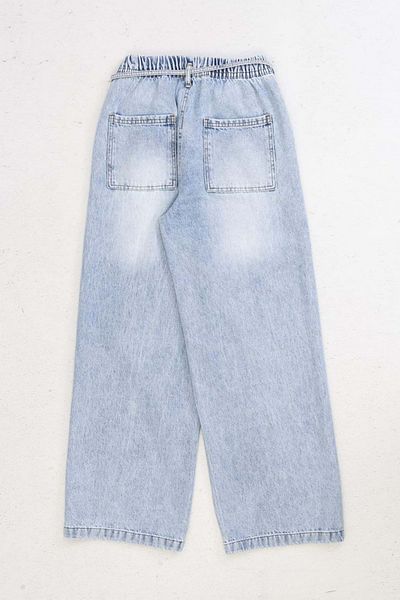 wakawakakidsstore Wide Leg Double Pocket Trousers with Elastic Waist Detail - Blue