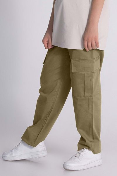 Hopi Kids Elastic Waist Cargo Pocket Lace up Trousers - 12-13 Years