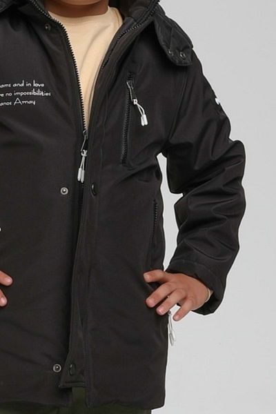 Hopi Kids Lined Snap Fastener Zipper Closure Hooded Boy's Coat - Age 7