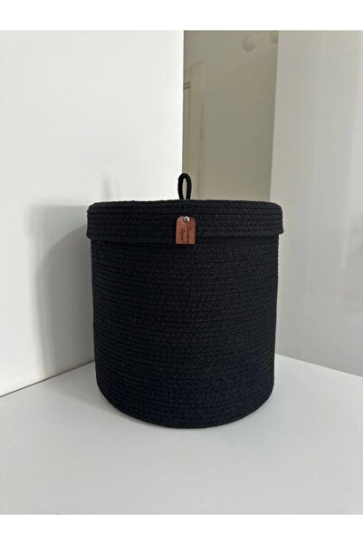 Sevdam Sepet Xxl Siyah Büyük Boy Kapaklı Çok Amaçlı Pamuklu Sepet Çamaşır Sepeti, Oyuncak Sepeti, Dekoratif Sepet