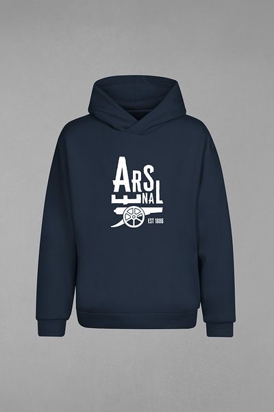 Futbolos Arsenal Printed Navy Blue Men's Hooded Sweatshirt