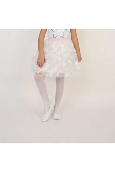 Dıgıl Kids Girl's White Floral Embossed Skirt April 23 October 29 November 10 May 19 Show Clothes