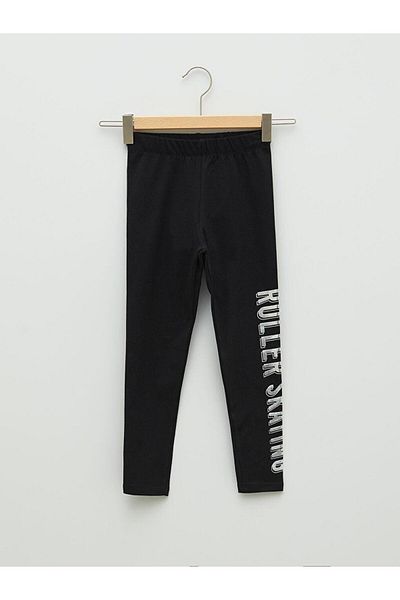 LC Waikiki Leggings lungi pentru fete din bumbac imprimat cu talie elastică (S2)
