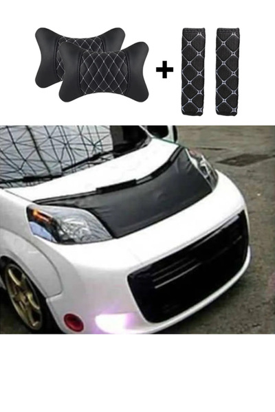 mutlu oto aksesuar Fiat Fiorino Ön Kaput Koruyucu Spor Tuning Model Maske Bey...