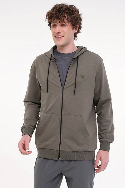 lumberjack Mb Sn72 Fz Hod 5Fx Khaki Men's Tracksuit Top