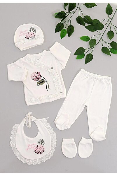 Bilge Trend Baby Girl Newborn White Hyacinth Embroidered Luxury Hospital Rele...