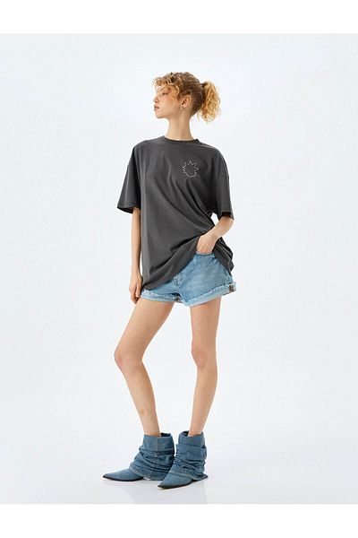 Koton Rick and Morty Licensed Oversize T-Shirt with Print on the Back