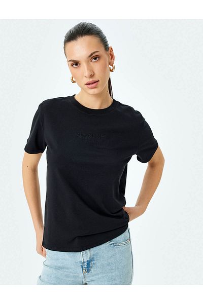Koton Tricou de bază cu mânecă scurtă din bumbac