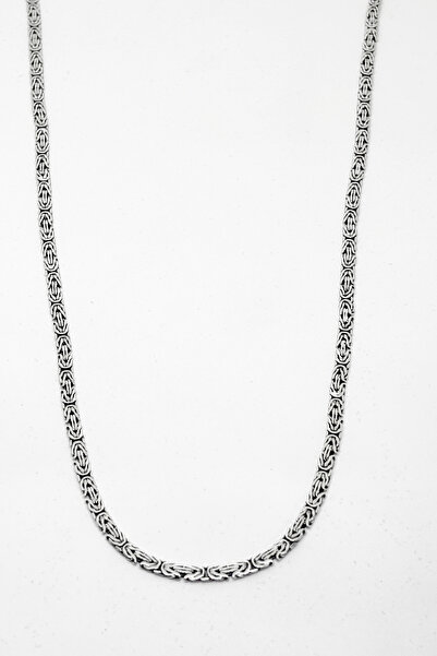 oya silver İnce Yassı Kral Zincir Kolye 55CM [ZK119]