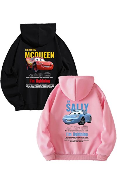 SeusCraft سويت شيرت ماكوين سالي دير - هودي بجيب مرتفع كبير الحجم مطبوع باللون...