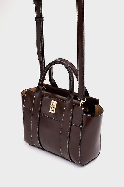 Madamra Brown Women's Mini Tote Hand and Shoulder Bag