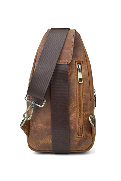 en deri Genuine Leather Shoulder Bag Tan Men's Shoulder Bag Men's Crossbody Bag