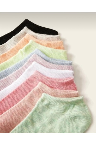Çorap Kurdu 10 Pairs Economic Pack Colorful Booties Socks