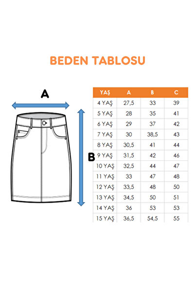 GİYİCEM TEKSTİL Kız Çocuk Çiçekli Keten Etek 2608