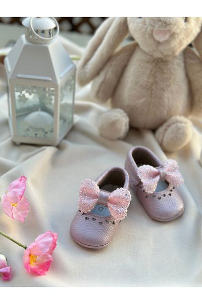 Li Puna Lilac Shine Genuine Leather Baby Loafers