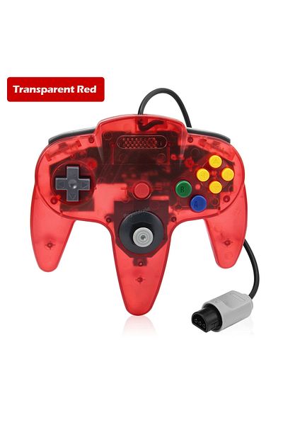 Choice Transparent Red NEW For N64 Controller Classic Wired Remote Control Gamepad Gaming Joystick Retro Vi