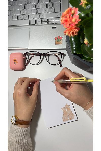 Handeto Kraft Cat Themed Notepad Check Pluck Notebook, Glue Memo Pad, A6 Notebook, Unlined Notebook