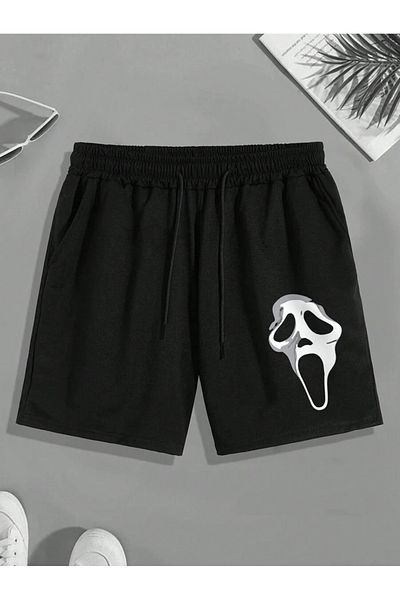 Josette Scream Mask εμπριμέ χτενισμένο βαμβακερό σορτς με τσέπη
