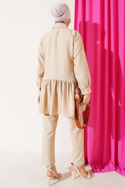 YILMAZBARMAZ γυναικείο βολάν γιακά σετ δύο τεμαχίων