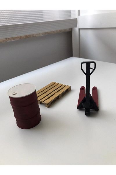 CESTOPİENO Miniature Pallet and Transpalette Bioplastic Architectural Work / Model / Cake Decoration Kit