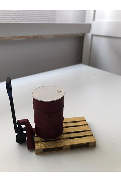 CESTOPİENO Miniature Pallet and Transpalette Bioplastic Architectural Work / Model / Cake Decoration Kit