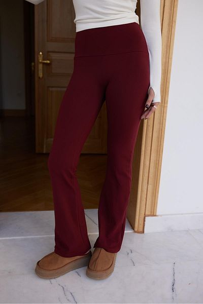 MADAMMERY Burgundy Stretchy Recovery Pants with Ribbon