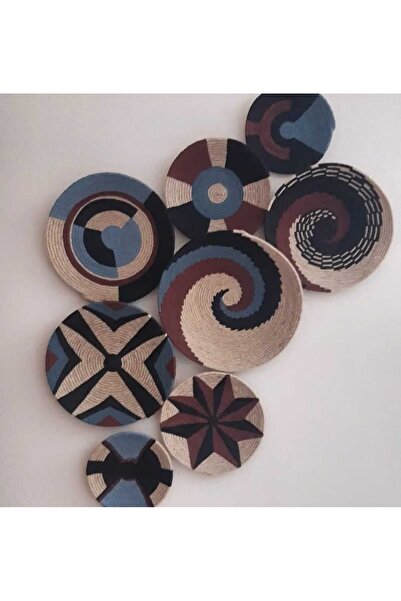 Joly El Yapımı Afrikan Tabak Etnik Hasır Tabak Seti Bohem Duvar Dekoru Afrika Tabak