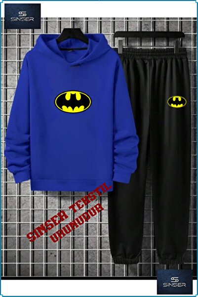 SS SİNSER Детски спортен екип с качулка и надпис „BATMANLOGO”