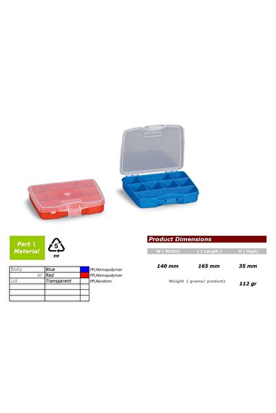 Genel Markalar POLY ORGANİZER  1/8 KIRMIZI.MAVİ