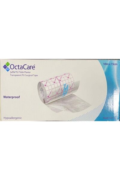 Genel Markalar 14115 Şeffaf Pu Tıbbi Su Geçirmez Banyo Bandı Flaster 10mx15cm