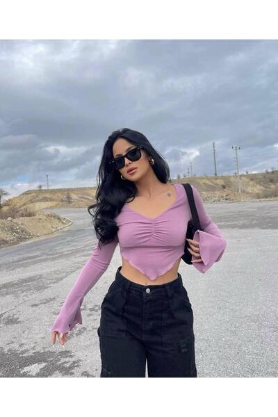 Jeevee Sırt Dekolteli Zincir Detaylı Crop