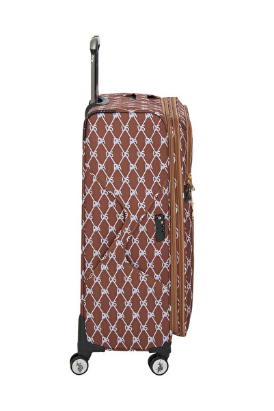U.S. Polo Assn. U.S. Polo. Assn. 24041-24039-24038-24040 Büyük boy Unisex Monogram Kumaş valiz tatil bavul KAHVERENG