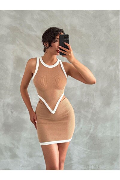 Jeevee Set de sus și de jos din țesătură cu dungi - Femei