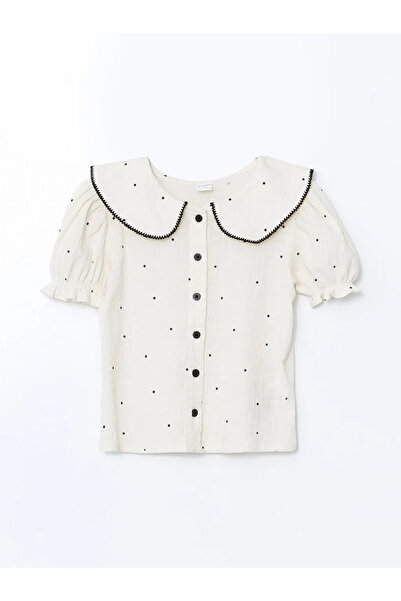 LC Waikiki Lcw Kids Ecru Baby Lapel Girls' Shirt and Shorts Skirt 2-Piece