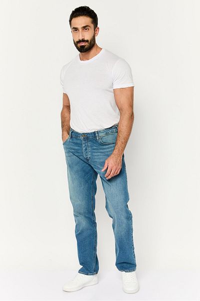 French Connection Men Regular Fit Washed Stretchable Jeans, Blue