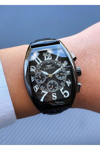 FERRO Asw123-I1879Fr Leather Band Men's Wrist Watch