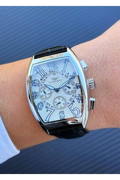FERRO Asw123-I1876Fr Leather Band Men's Wrist Watch