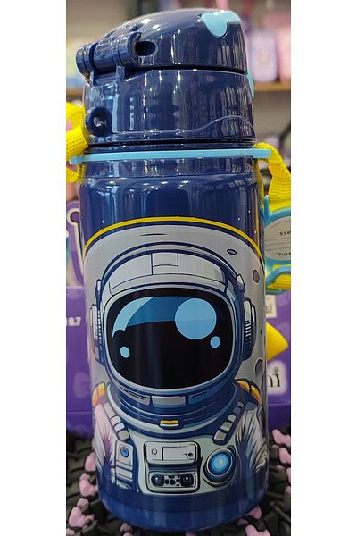 bundle island Children's Stainless Steel Water Bottle with Astronaut Figure H70008