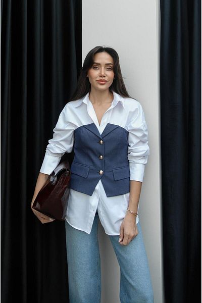 Havoş Indigo Strapless Buttoned Vest