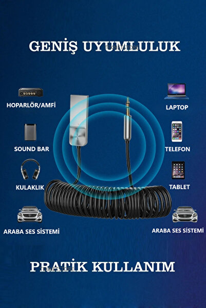 TEKNETSTORE Bluetooth Wireless Bt5.1 Usb To 3,5mm Araç Kiti Bluetooth Araç Içi Fm Transmitter Hifi Ses Destekli