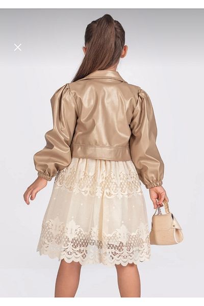 Pasur Bebe Rochie din piele pentru fete cu jacheta