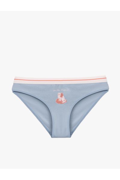Koton Slip de damă din bumbac imprimat cu pisici