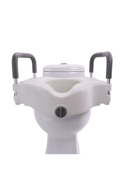 MEDİKALCİM Destekli Kulplu Kolçaklı Klozet Yükseltici Tuvalet Yükseltme Apara...