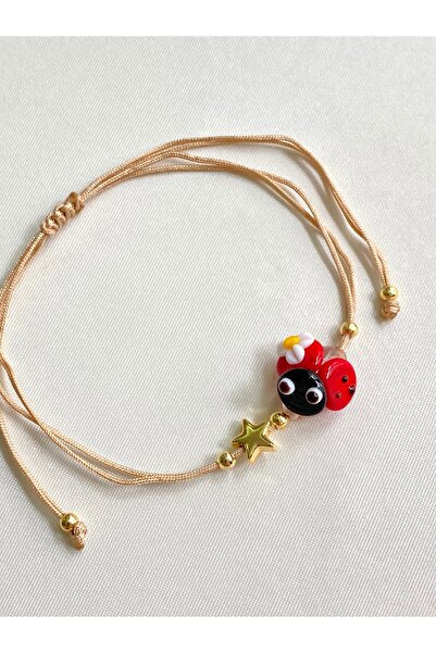 Twinssis Accessories Murano Cam Uğurböceği Ayarlanabilir İp Bileklik&Halhal