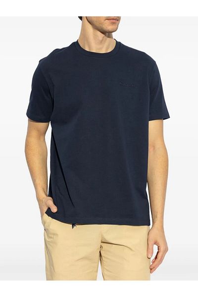 PAUL&SHARK Ανδρικό μπλουζάκι Navy Blue - 100% βαμβάκι, στρογγυλή λαιμόκοψη, κεντημένο λογότυπο μάρκας, κοντό μανίκι 2541104